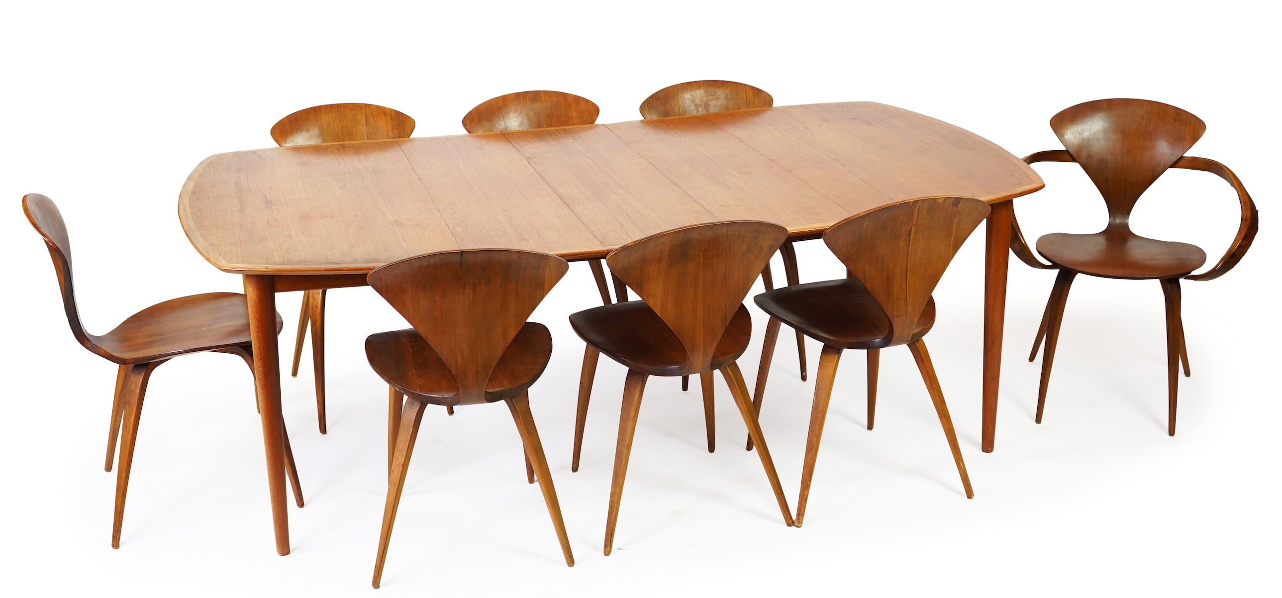 Norman Cherner (American, 1920-1987) for Plycraft (Bernardo): A set of eight plywood 'Pretzel' chairs